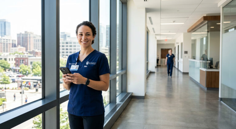 Healthcare nurse smartphone